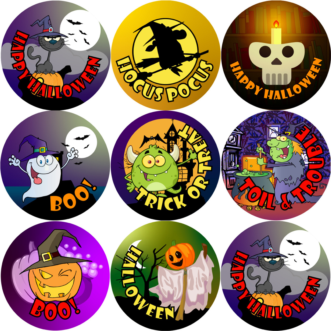 144 Halloween Trick or Treat (pack 1) Teacher Reward Stickers - Large ...