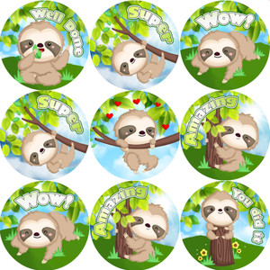 Sticker Stocker 144 Smart Sloth Praise Words 30mm Stickers for Teachers, Parents and Party Bags Sticker Stocker 144 Smart Sloth Praise Words 30mm Stickers for Teachers, Parents and Party Bags
