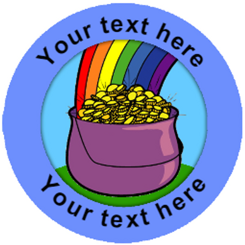 Sticker Stocker 144 Pot of Gold Personalised 30mm Reward Stickers for School Teachers, Parents and Nursery