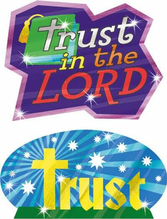 Trend Enterprises Inc Trust God 32 Christian Foil Bright Stickers