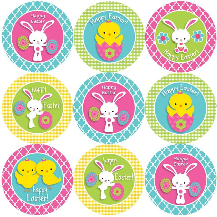 Sticker Stocker 144 Happy Easter 30mm Reward Stickers for Teachers, Parents and Girls Party Bags