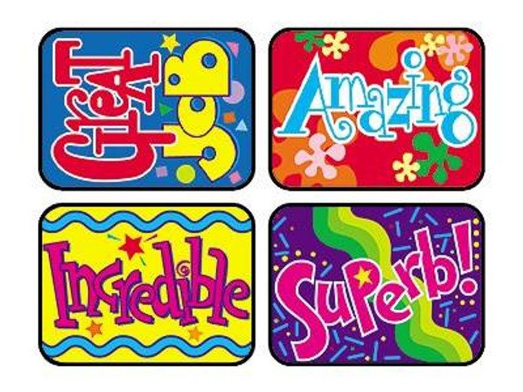 Trend Enterprises Inc TREND 100 Large Wonderful Words Applause reward stickers