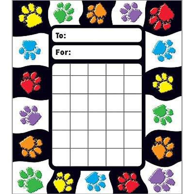 Trend Enterprises Inc Paw Prints Incentive Chart Pad and 200 Free Reward Stickers