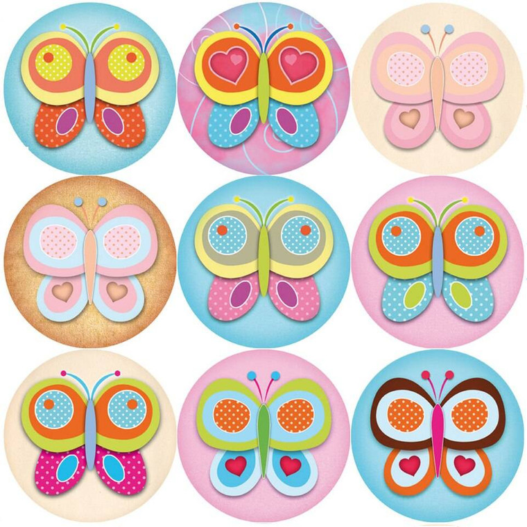 Sticker Stocker 144 Colourful Butterflies 30mm Reward Stickers for Teachers, Parents, Party Bags