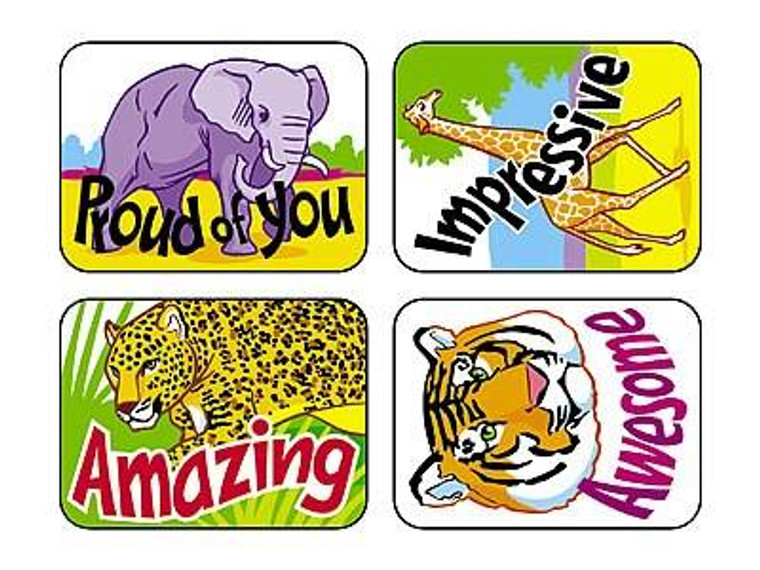 Trend Enterprises Inc TREND 100 Large Awesome Animals Applause reward stickers