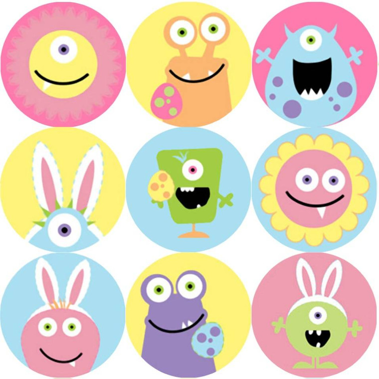 Sticker Stocker 144 Monster Easter 30mm Round Childrens Reward Stickers for Teachers, Parents