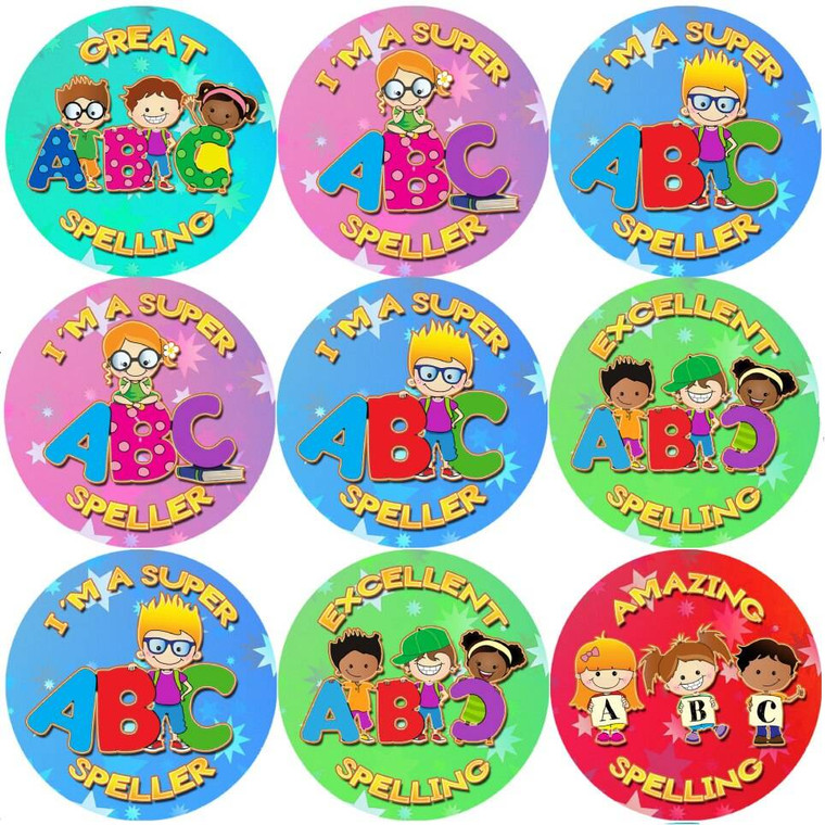 Sticker Stocker 144 Super Speller 30 mm Reward Stickers for School Teachers, Parents and Nursery