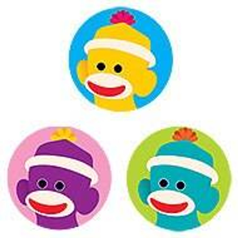 Trend Enterprises Inc 800 TREND Sock Monkeys SuperSpots mini reward Stickers