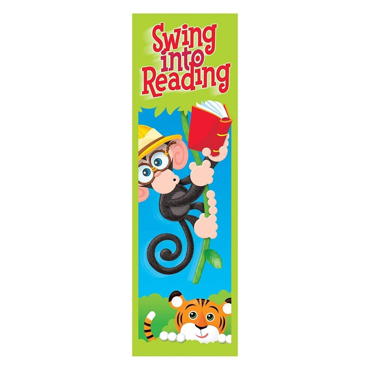 Trend Enterprises Inc 36 Swing into Reading Monkey reading reward bookmarks for teachers