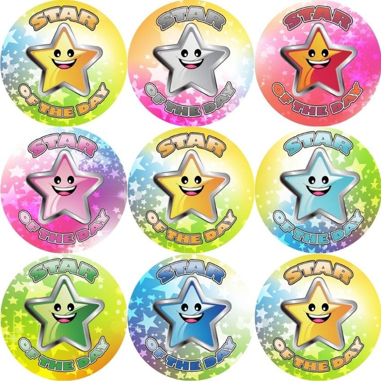 Sticker Stocker 144 Star of the day 30mm Stickers for School Teachers, Parents and Party Bags
