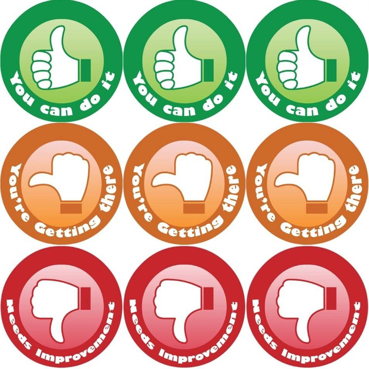 Sticker Stocker 144 Thumbs 30mm Childrens Reward Stickers for Teachers or Parents