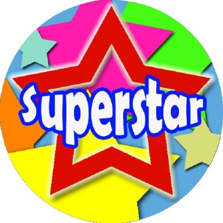 144 Superstar Themed Teacher Reward Stickers - Large - Sticker Stocker