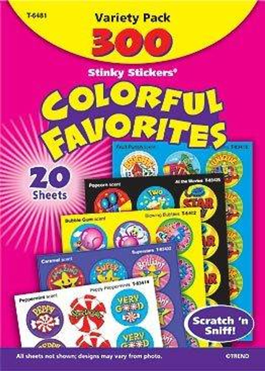 Trend Enterprises Inc 300 Colourful Favourites Variety Pack Stinky Reward Stickers