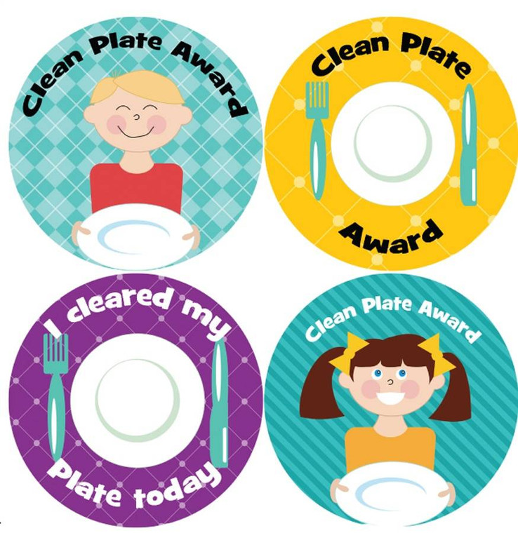 Sticker Stocker 144 Clean Plate Awards 30mm Childrens Reward Stickers for Teachers or Parents