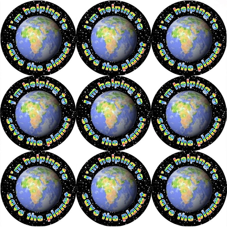 Sticker Stocker 144 Save the Planet 30mm Reward Stickers for School Teachers, Parents and Nursery