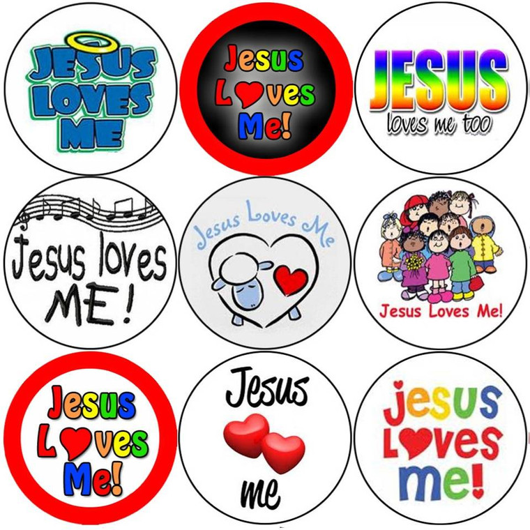 Sticker Stocker 144 Jesus Loves Me 30mm Round Childrens Christian Reward Stickers - Teachers or Parents