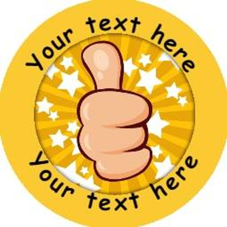 Sticker Stocker 144 Personalised Thumbs Up 30mm Reward Stickers for School Teachers, Parents and Nursery