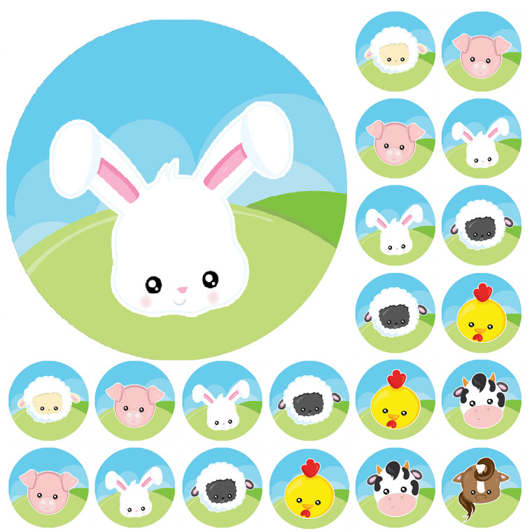Sticker Stocker 900 Mini Farm Animals Dot 10mm Spot Reward Stickers for Teachers and Planner Charts