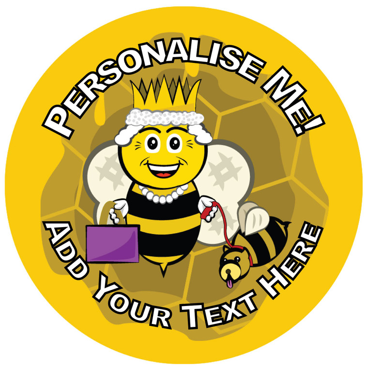 Sticker Stocker 144 Personalised Royal Bee 30mm Reward Stickers for School Teachers, Parents and Nursery