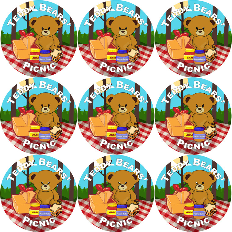 Sticker Stocker - 144 Teddy Bears' Picnic 30mm Stickers for School Teachers, Parents and Nursery