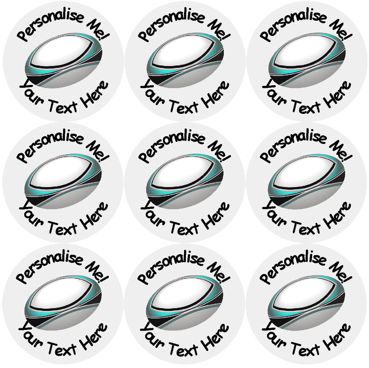 Sticker Stocker 144 Personalised Rugby Ball 30mm Reward Stickers for School Teachers, Party Bag, Parents and Nursery