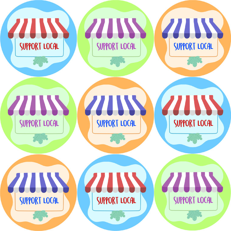 Sticker Stocker 144 Shop Local 30mm Glossy Labels ideal for product packaging