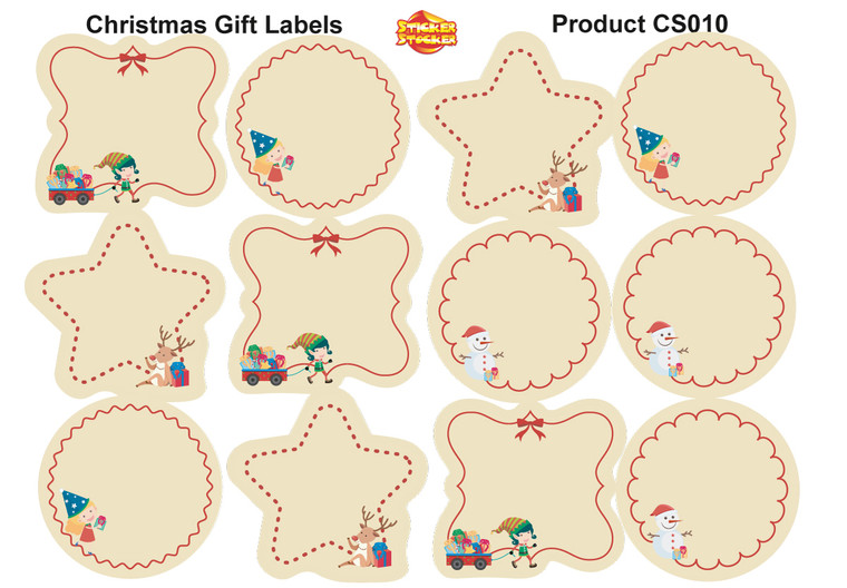 Sticker Stocker 72 Christmas Self Adhesive labels 45mm Stickers Gifting Tags Present Name Labels