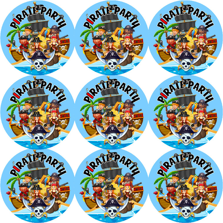 Sticker Stocker - 144 Pirate Party 30mm Stickers Glossy Reward Stickers