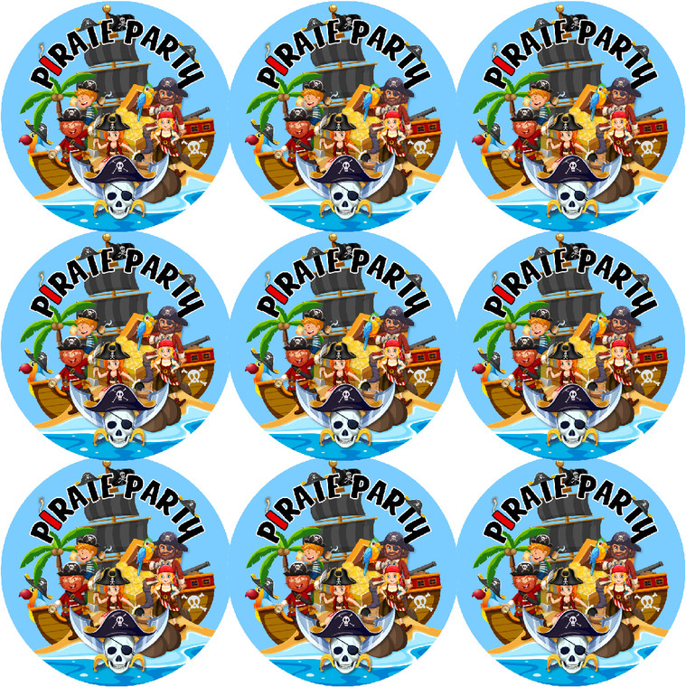 Sticker Stocker - 72 Pirate Party 45mm Stickers Glossy Reward Stickers