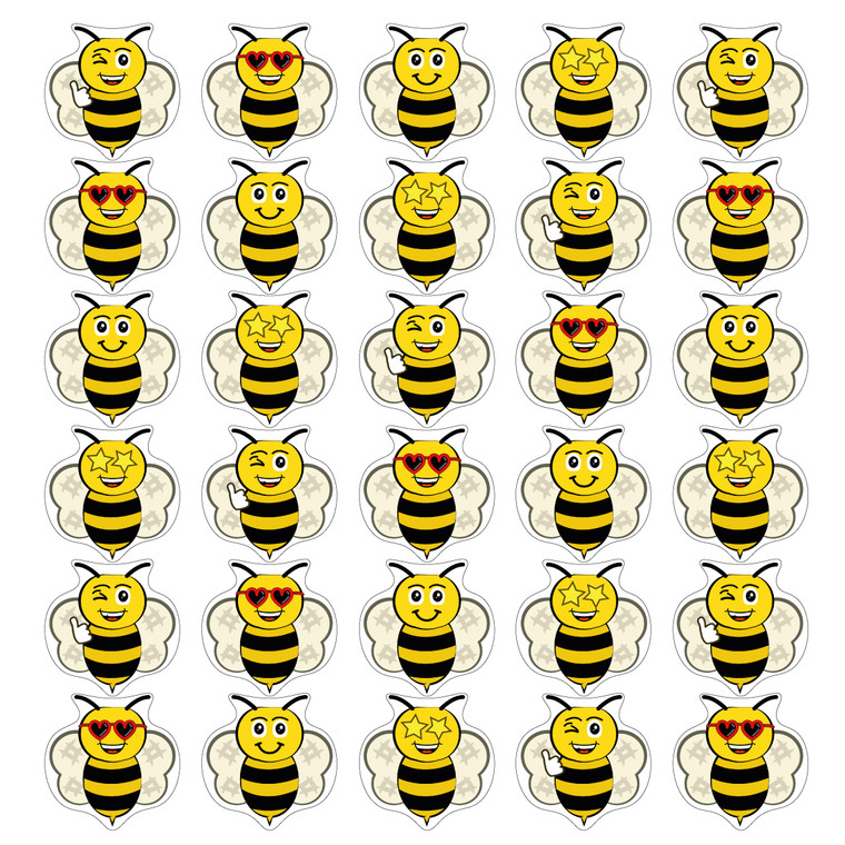 Sticker Stocker - 288 Smiling Bee 20mm Children's Reward Stickers for School Teachers or Nurses