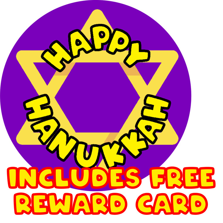 Sticker Stocker - 144 Happy Hanukkah 30mm Glossy Stickers