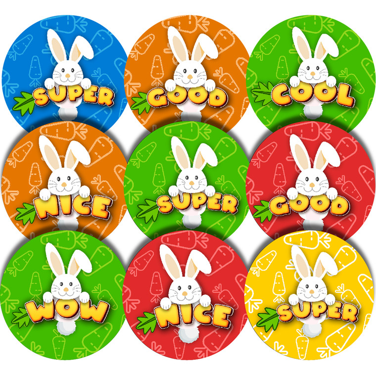 Sticker Stocker - 144 Bunny Rabbit Rewards 30mm Glossy Stickers