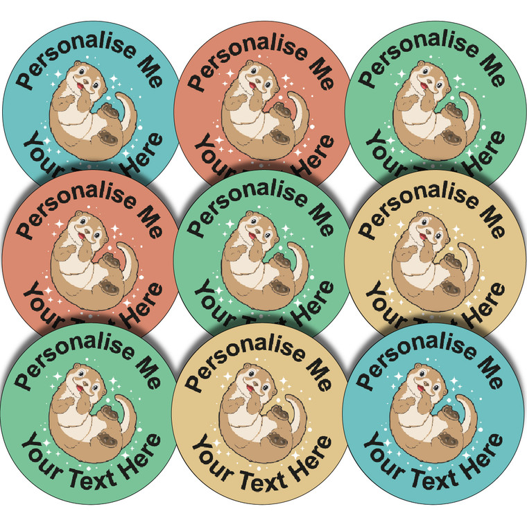 Sticker Stocker - 144 Personalised Cute Otters 30mm Reward Stickers for School Teachers, Parents and Nursery