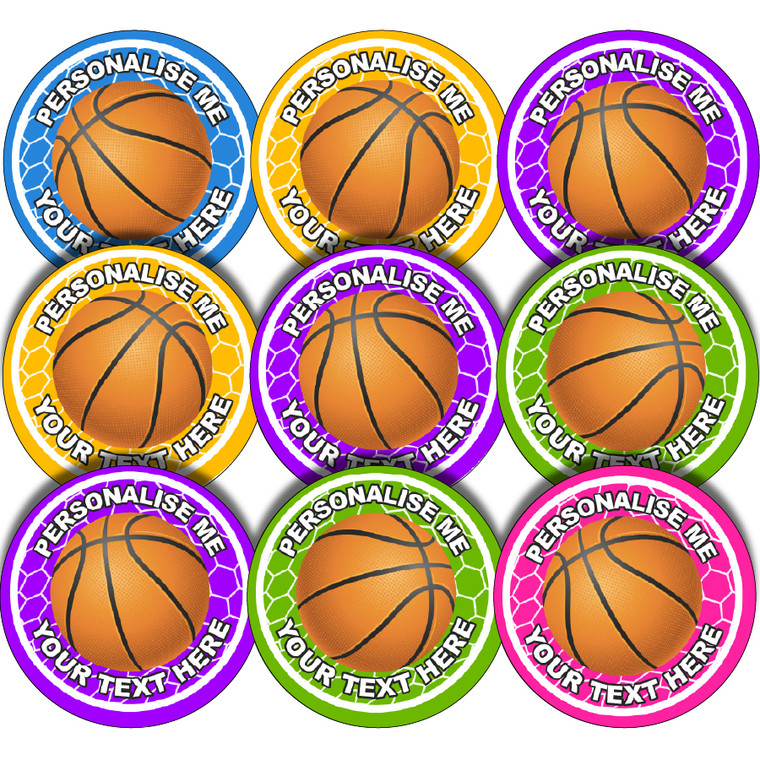 144 Personalised 30mm Basketball Reward Stickers for School Teachers, Parents and Nursery