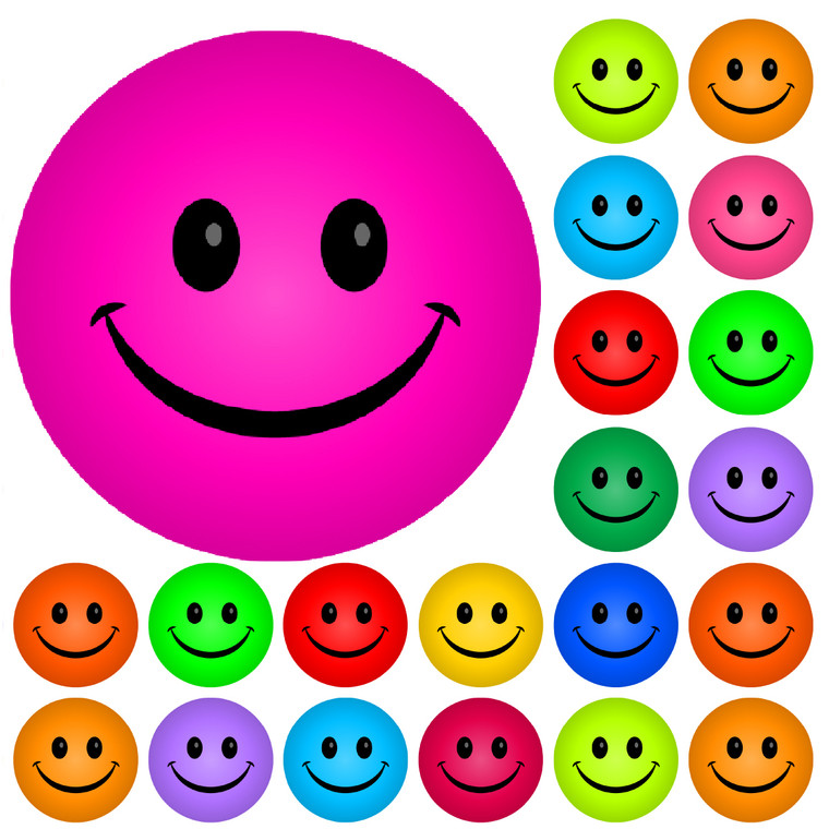 Sticker Stocker - 900 Colourful Mini Smiling Faces Dots 10mm Glossy Spot Stickers - Journal Tracker Stickers