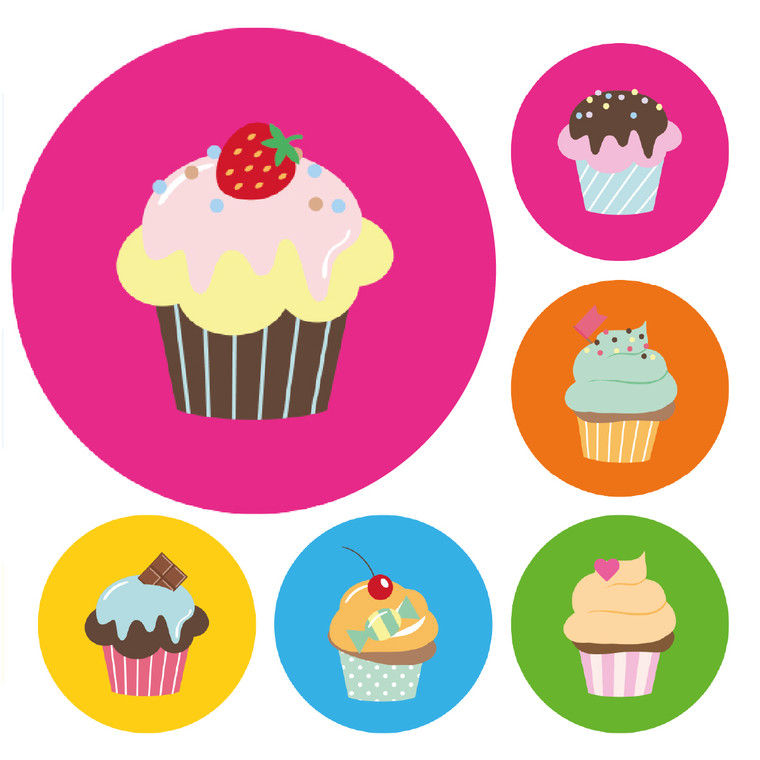 Sticker Stocker - 900 Colourful Mini Cupcake Dots 10mm Glossy Teacher Reward Stickers Spot Stickers Journal Stickers