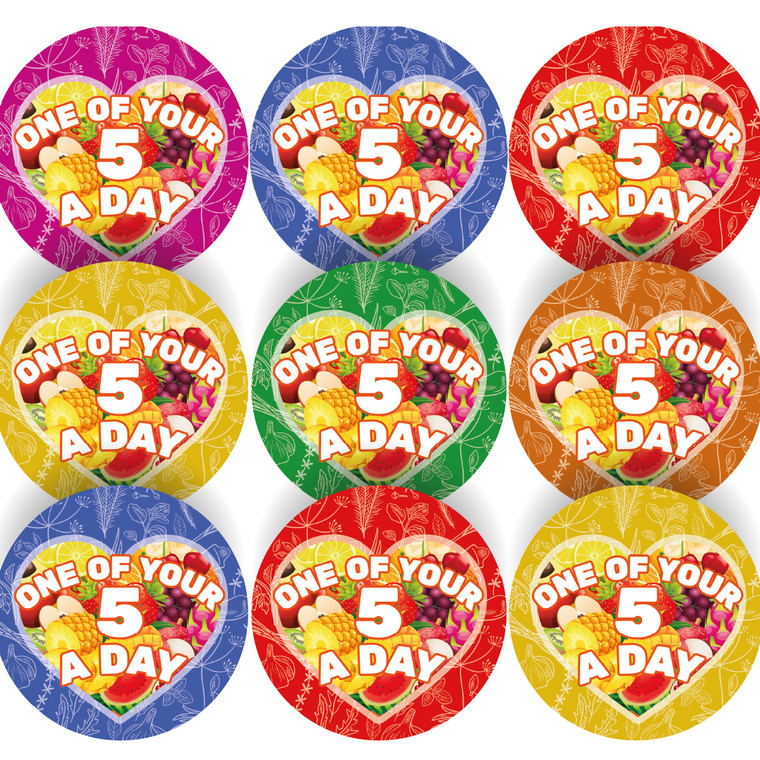 144 One Of Your 5 A Day - 30mm - Glossy Reward Stickers for Teachers & Parents