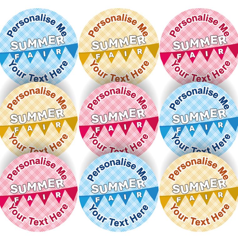 144 Summer Fair Personalised 30mm Reward Stickers for School Teachers