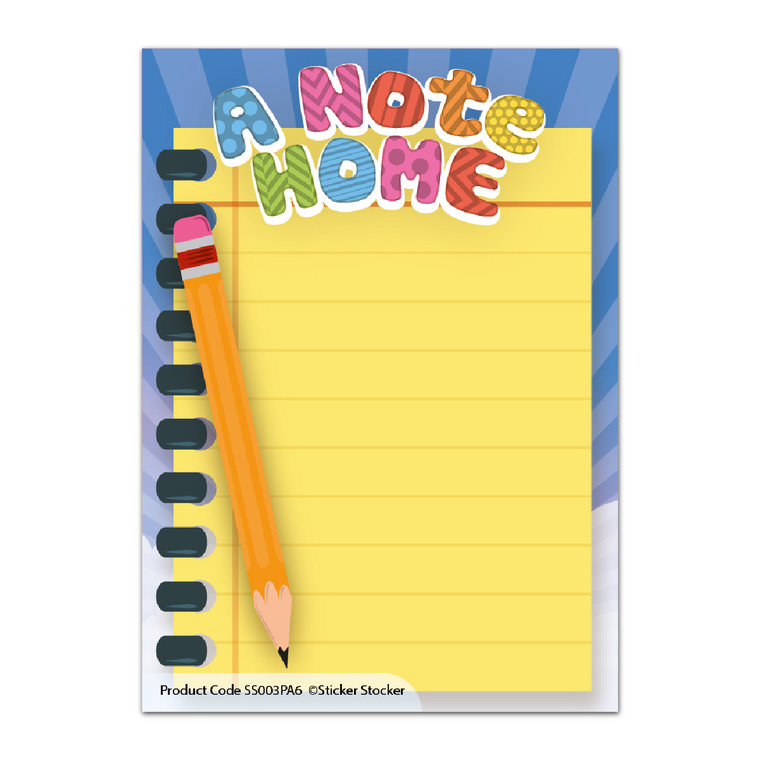 Sticker Stocker - A6 Praise Pad A Note Home Note Pad themed 100 Sheet Incentive Rewards