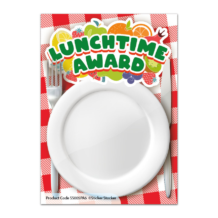 Sticker Stocker - A6 Praise Note Pad 100 Sheet Incentive Chart Rewards - Lunchtime Award