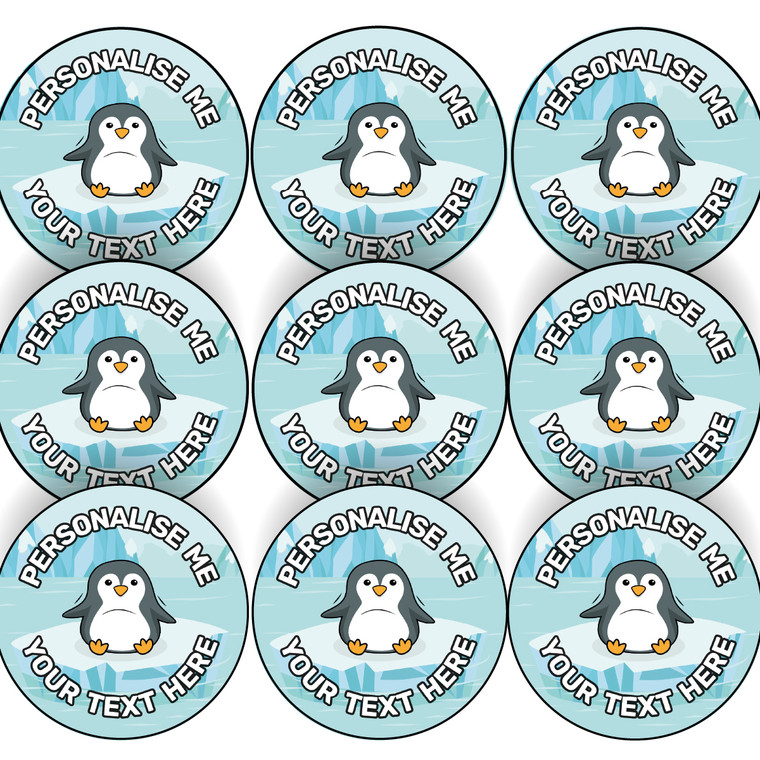 144 Penguins Personalised 30mm Reward Stickers for School Teachers, Parents and Nursery