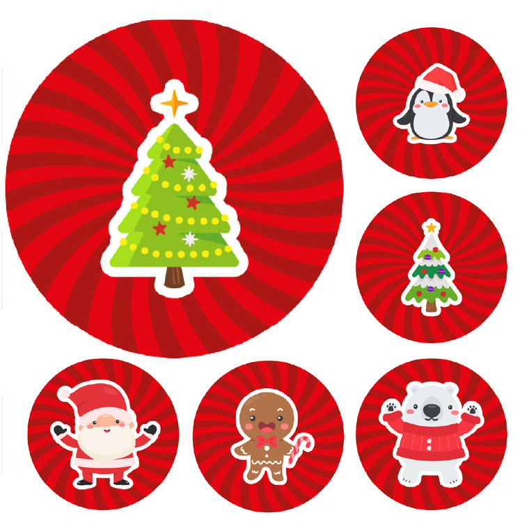 Sticker Stocker - 900 Mini Christmas Friends 10mm Spot Stickers for Teachers and Planners