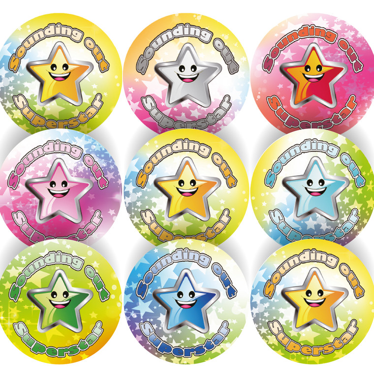 Sticker Stocker 144 Sounding out Superstar 30 mm Reward Stickers for Teachers, Parents and Party Bags