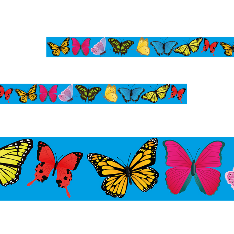 Sticker Stocker - Bright Butterflies Classroom Trimmers 14.25m long Notice Board Display Borders