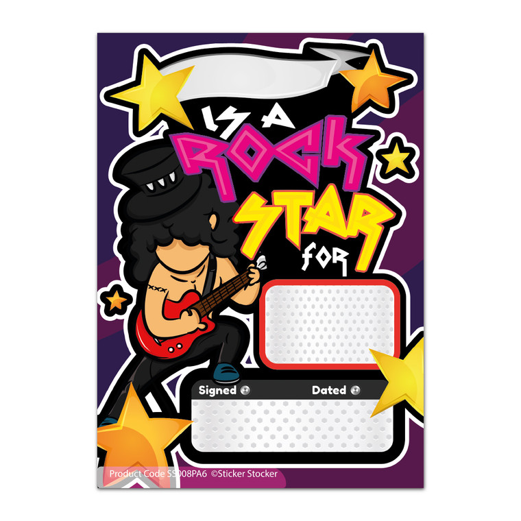 Sticker Stocker - A6 Praise Note Pad 100 Sheet Incentive Chart Rewards - Rockstar