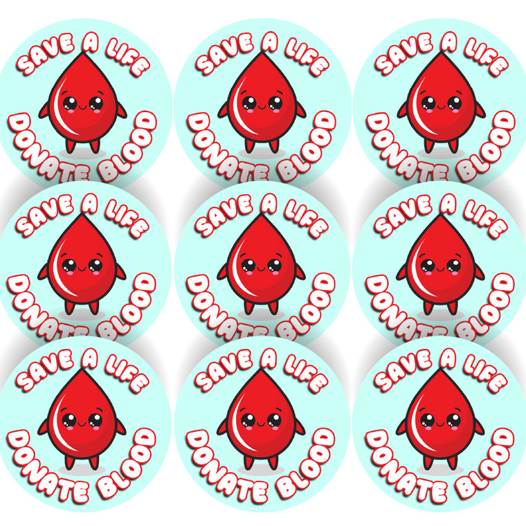 Sticker Stocker - 144 Save a Life, Donate I Gave Blood 30mm NHS Bravery Reward Stickers for Nurses Doctors