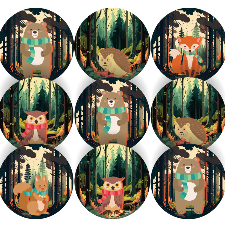 Sticker Stocker - 144 Forest Animals 30mm Children's Reward Stickers for Teachers or Parents