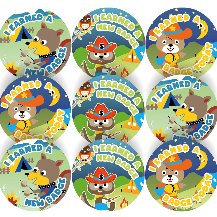 Animal Scouts Badge Stickers - 30mm - Glossy Reward Stickers