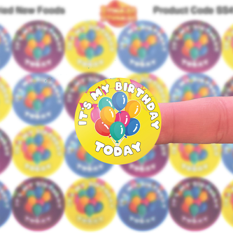 144 It's My Birthday Today 30mm Toddler Training Reward Stickers for Teachers or Parents