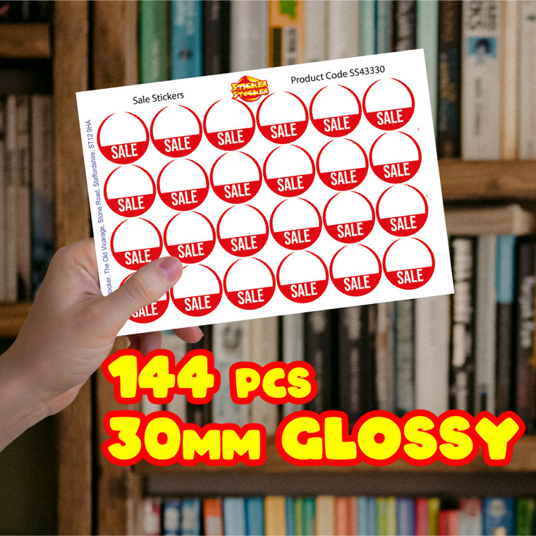 144 SALE 30mm Glossy Stickers Product Gift Packaging Seal Labels